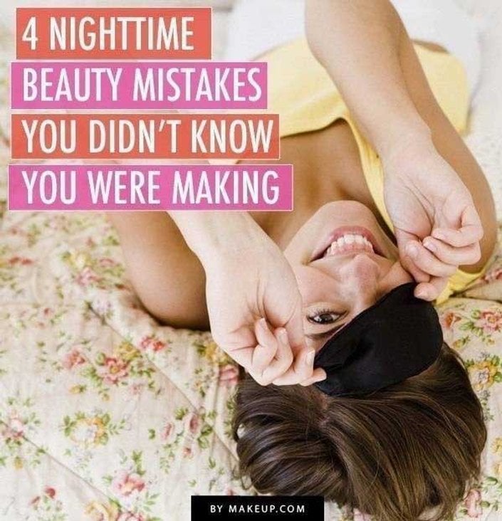 person wearing sleep mask