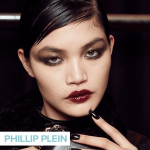 person wearing dark lipstick