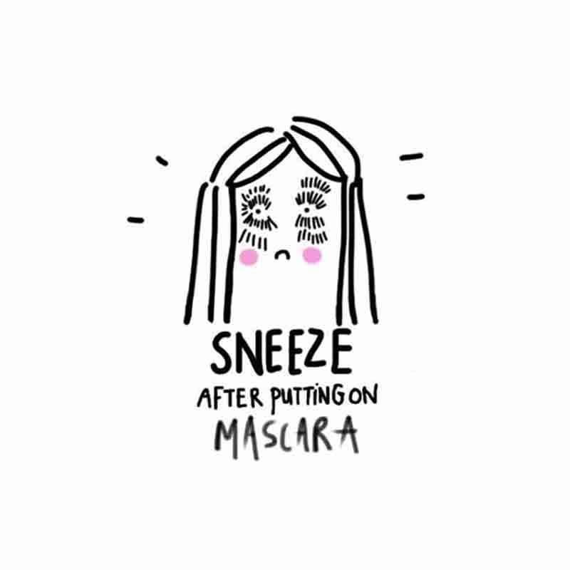 illustration of person wearing messy mascara
