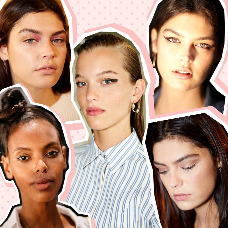 models backstage at fashion week