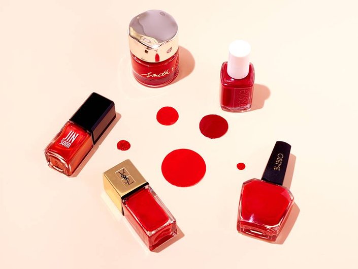 red nail polish bottles