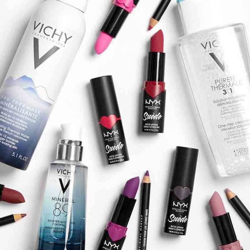 vichy skincare products and nyx professional makeup products