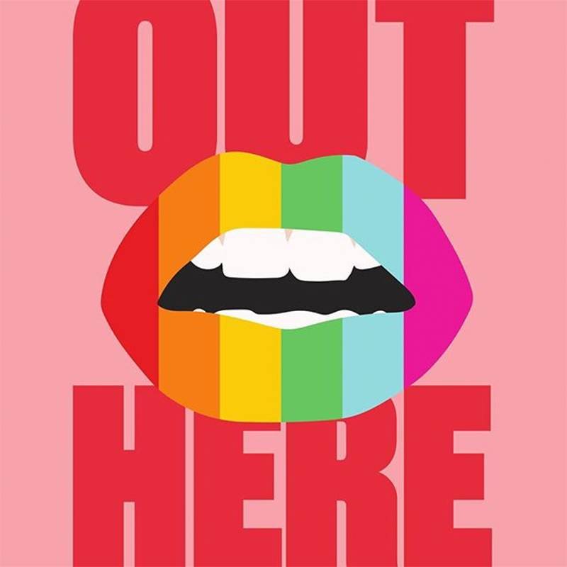 illustration of rainbow lips