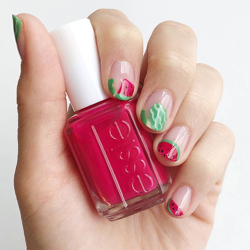 DIY Summer Watermelon Nail Art Manicure 