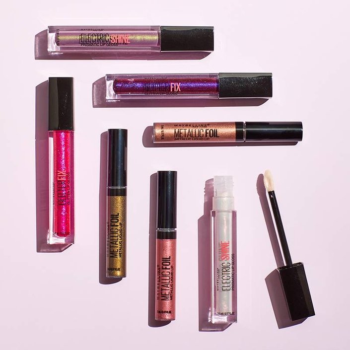 Maybelline Electric Shine Prismatics, Maybelline Glitter Fix Glosses, Maybelline Metallic Foil Liquid Lipsticks