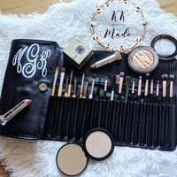 Monogrammed Makeup Brush Bag