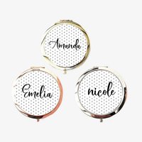 Personalized Polka Dot Compact Mirror