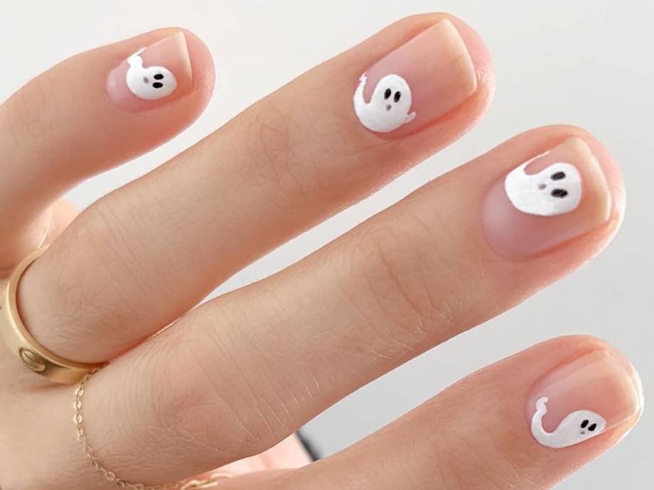 Ghost Nail Stamping for Halloween - wide 6