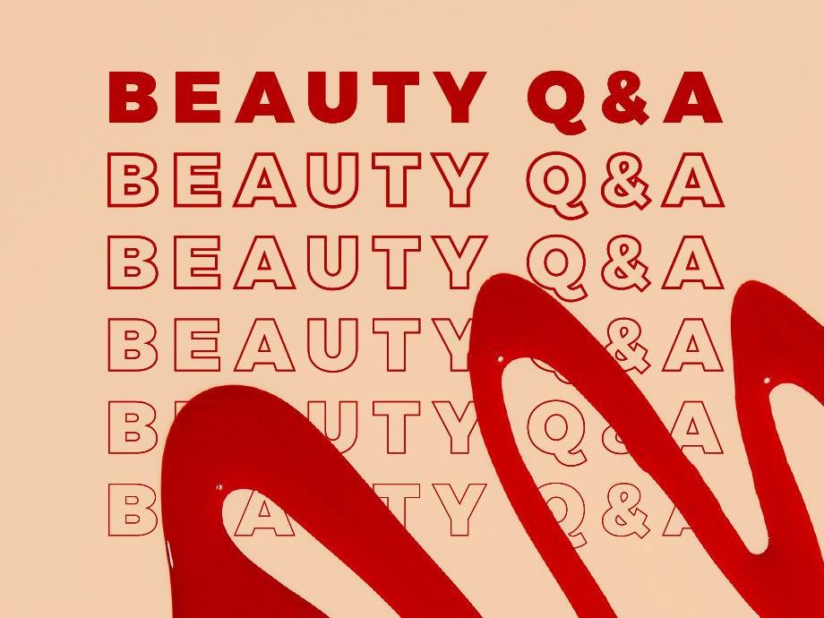 red and peach beauty q&a graphic