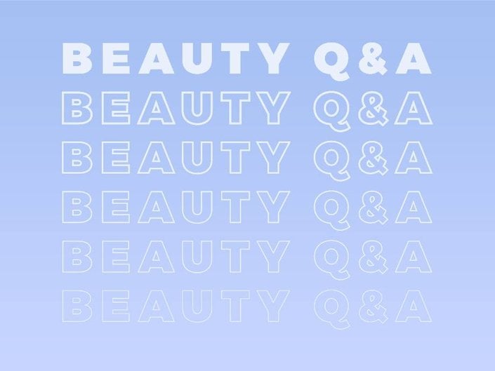 blue and white beauty q&a graphic