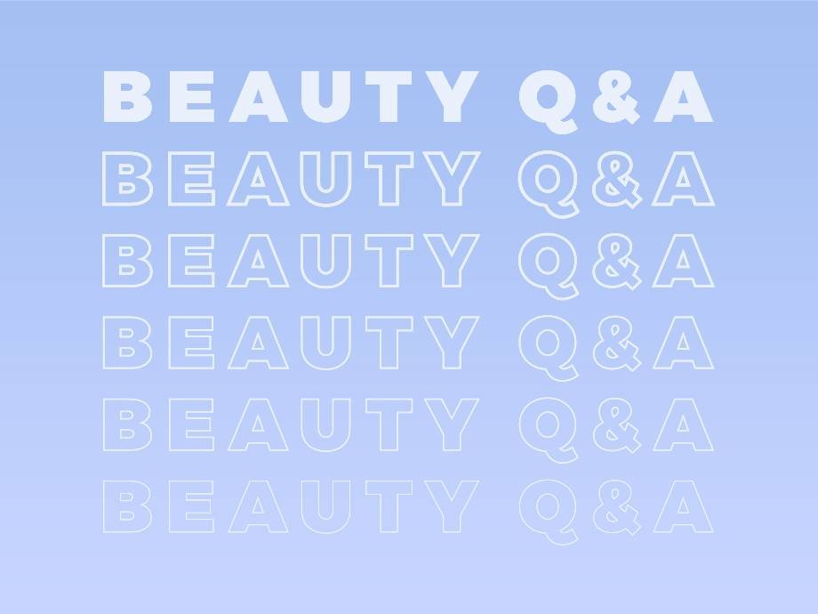 blue and white beauty q&a graphic