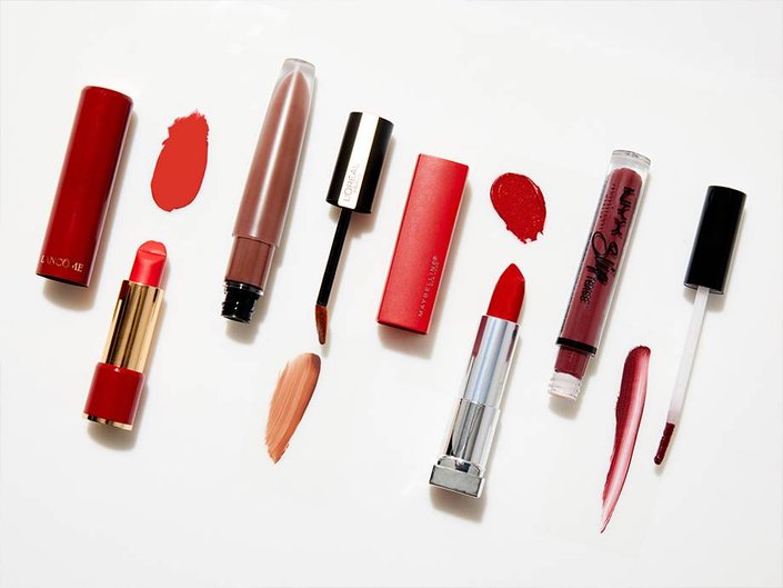 lipsticks and lipstick swatches