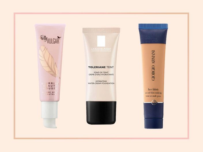 pretty vular bird's nest blurring beauty mousse, la roche-posay toleriane teint, giorgio armani face fabric foundation