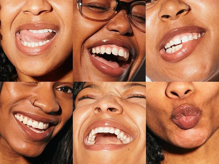 multiple people with dark skin tones wearing nude lip gloss