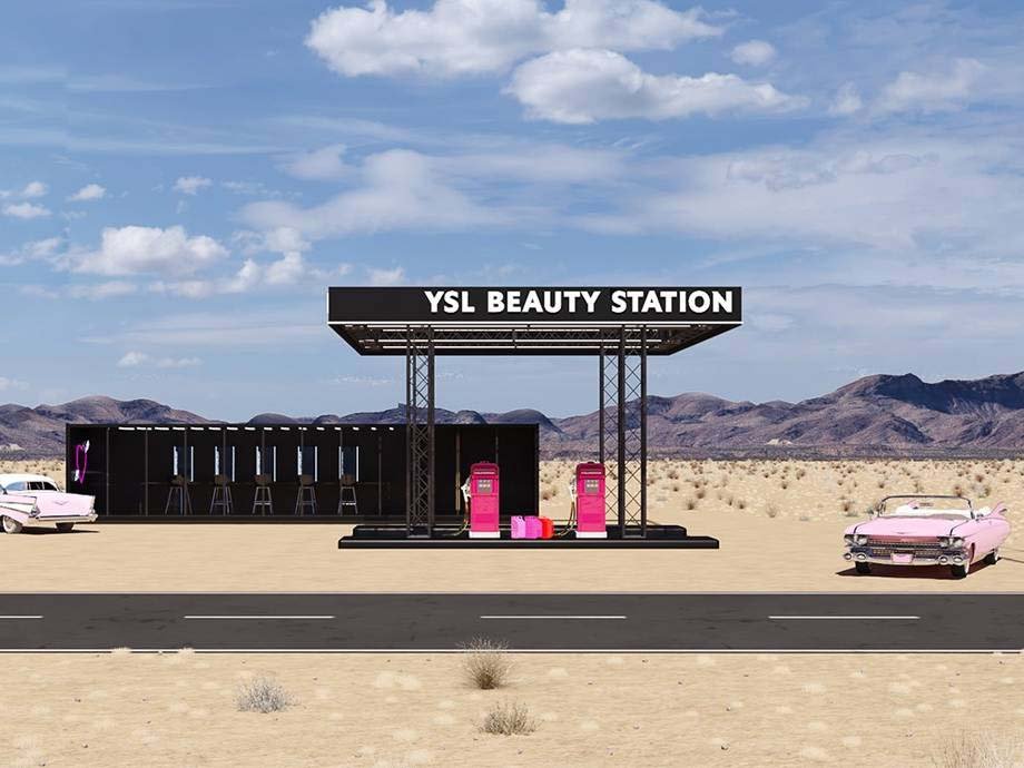 ysl beauty gas station pop-up