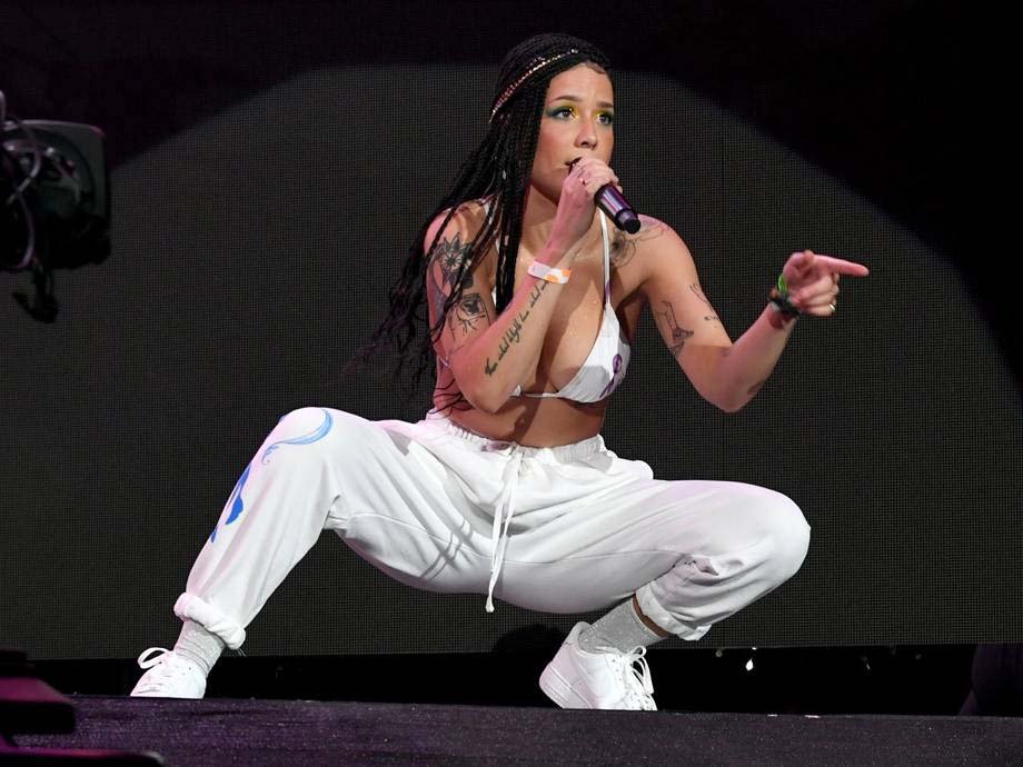 Halsey performing on stage