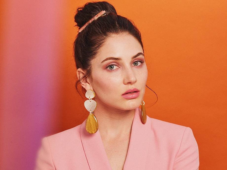 person wearing pink monochromatic makeup