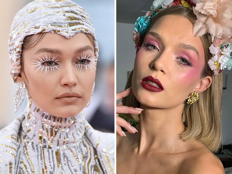 side by side images of gigi hadid and josephine skriver