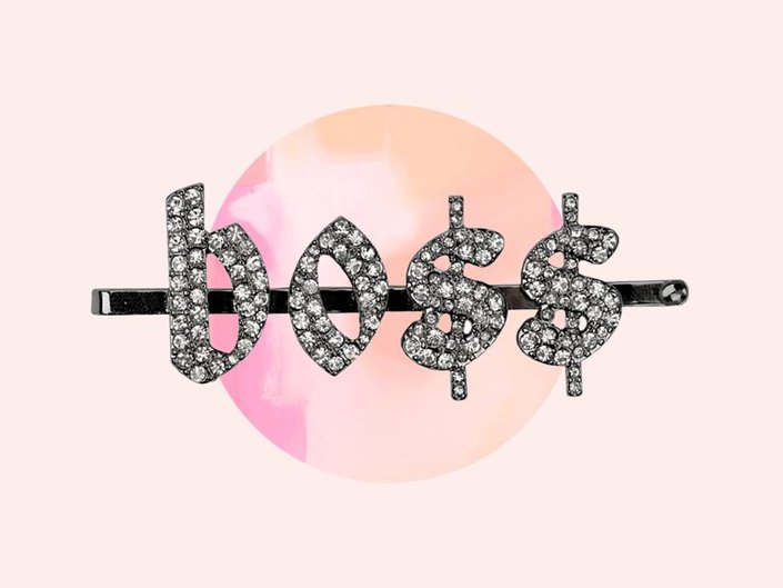 boss rhinestone hair clip