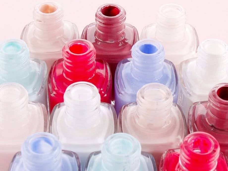 topless nail polish bottles in various colors
