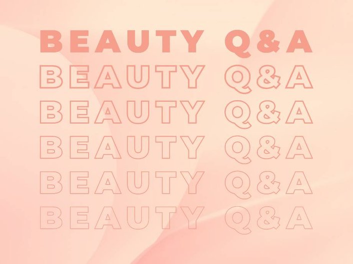 peach-colored beauty q&a graphic