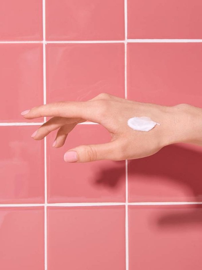 swatch of moisturizer on back of hand
