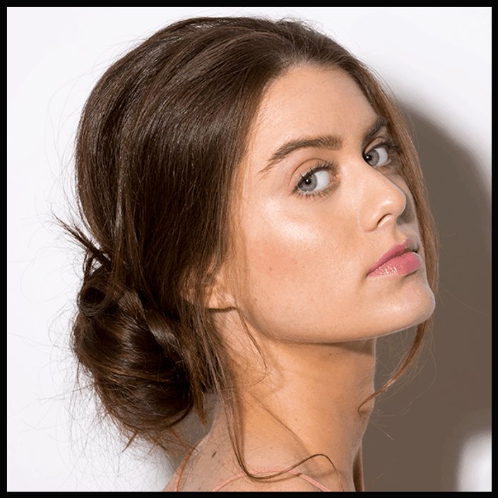 person with a low bun