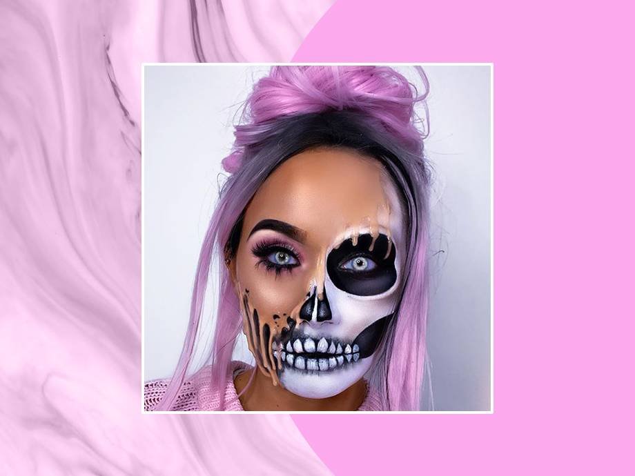 Win Any Halloween Costume Contest With This Melting Skull Makeup Look