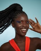 person wearing pastel eyeshadow