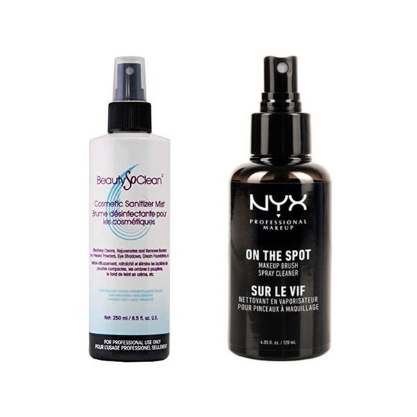 Beauty So Clean Cosmetic Sanitizer Mist and NYX Professional Makeup On the Spot Makeup Brush Cleaner Spray