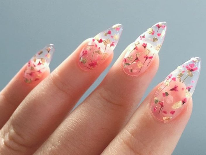 lucite nail inspo because clear manis are cool af