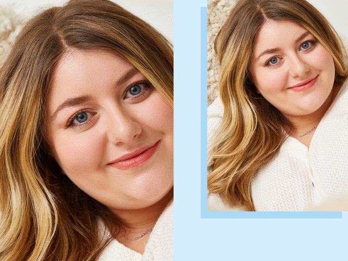 person wearing natural makeup