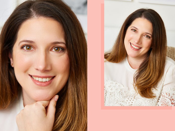 person wearing natural makeup