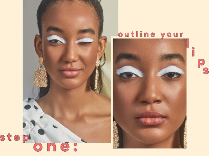 someone wearing white eye makeup