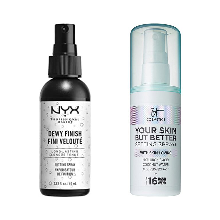 it cosmetics setting spray, nyx dewy setting spray