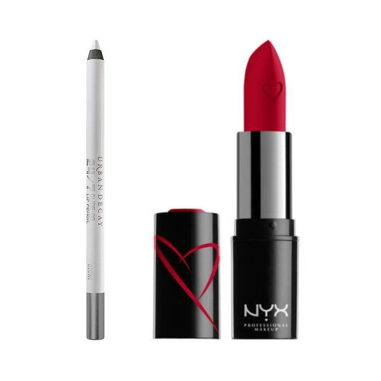 urban decay ozone lip liner, nyx professional makeup shout loud satin lipstick