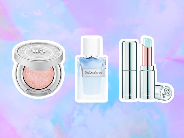 urban decay moondust eyeshadow, yves saint laurent beauty y eau fraiche eau de toilette, lancome l'absolu mademoiselle lip balm