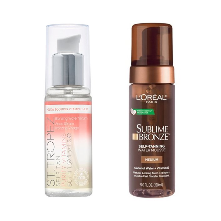 st tropez purity face serum, loreal paris sublime tanning mousse