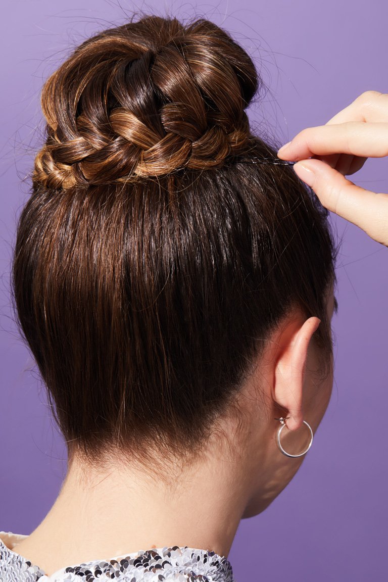 person with braided bun