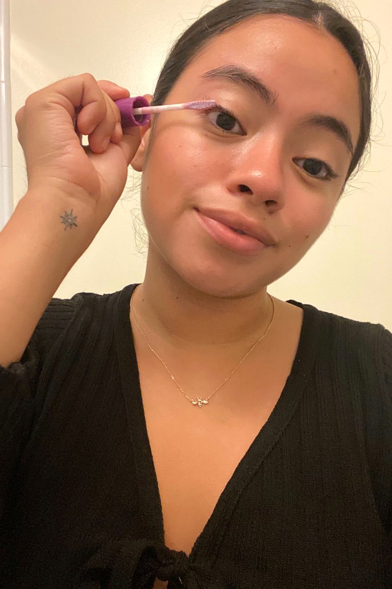 person applying Maybelline New York Falsies Lash Mask to eyelashes
