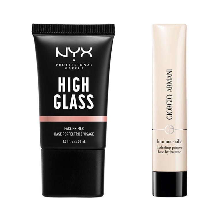 nyx professional makeup high glass primer, giorgio armani illuminating primer