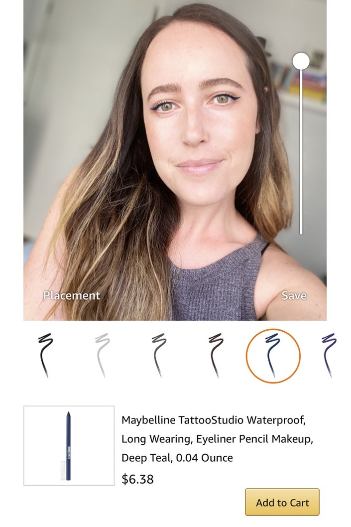 person testing maybelline new york tattoostudio waterproof eyeliner pencil online