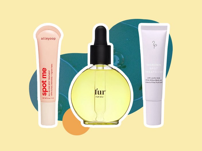 alleyoop spot me, fur oil, flamingo ingrown spot treatment