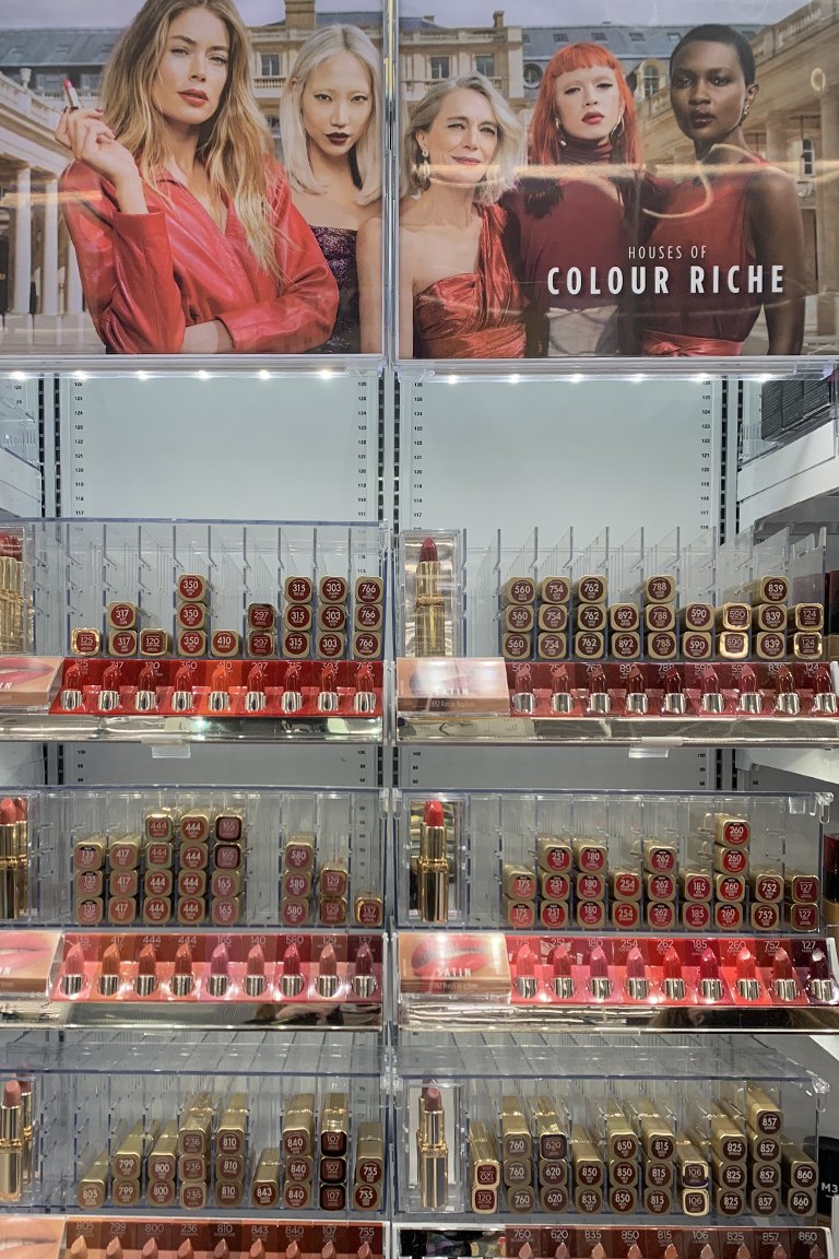 L’Oréal Paris Colour Riche Satin Lipstick on display in walmart