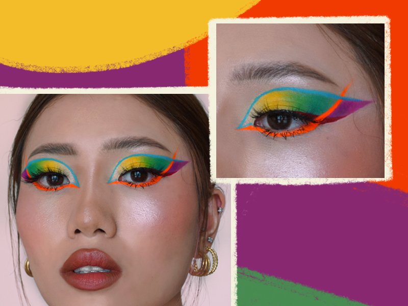 Colorful Eyeshadow Tutorial. Step by step pictures to complete this fun  makeup look. #makeuptutorial