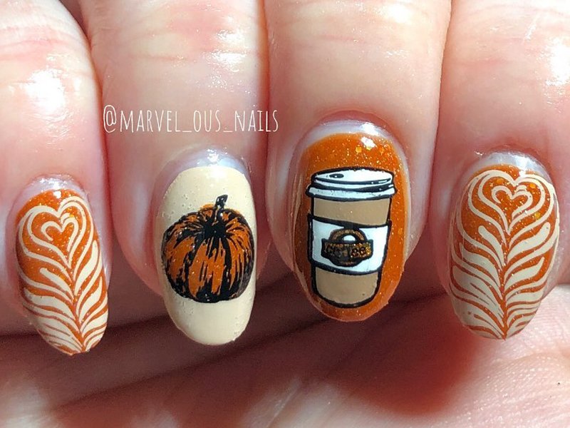 6. Pumpkin Spice Nail Designs for Spooky Season - wide 6