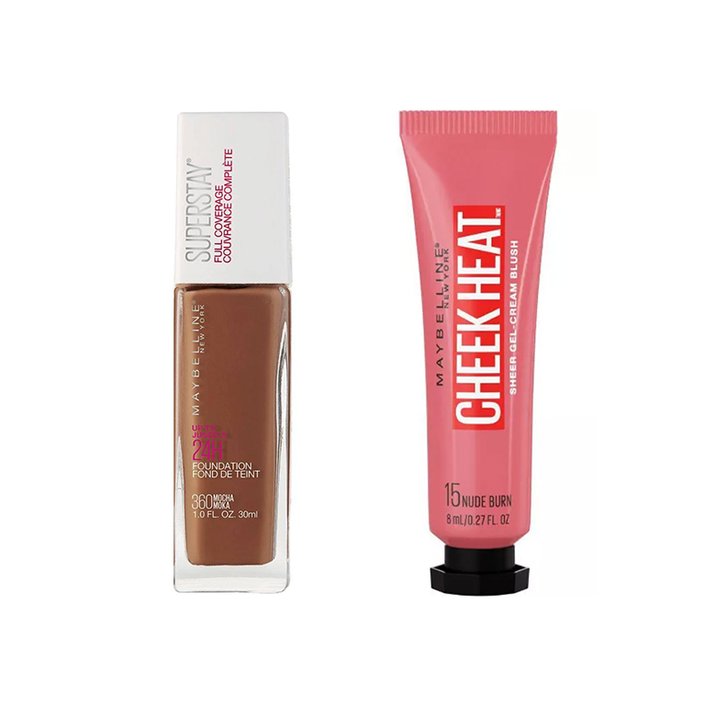maybelline superstay foundation, maybelline cheek heat
