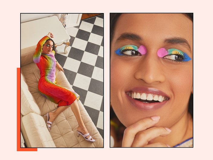 This Bright, Color-Blocked Eyeshadow Look Is an Instant Mood-Booster