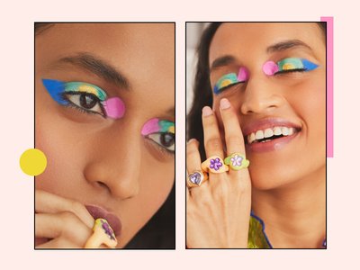 This Bright, Color-Blocked Eyeshadow Look Is an Instant Mood-Booster