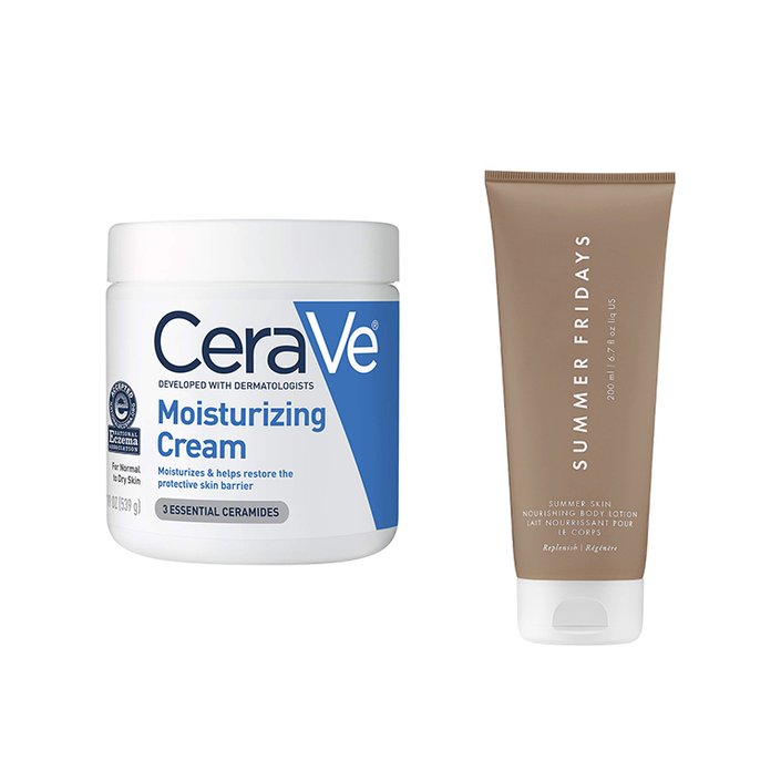 CeraVe Moisturizing Cream and Summer Fridays Summer Skin Nourishing Body Lotion